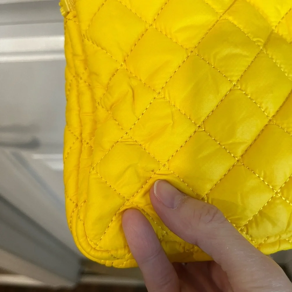 MZ Wallace Metro Quilted Nylon Crossbody Bag Bright Yellow - Picture 8 of 11